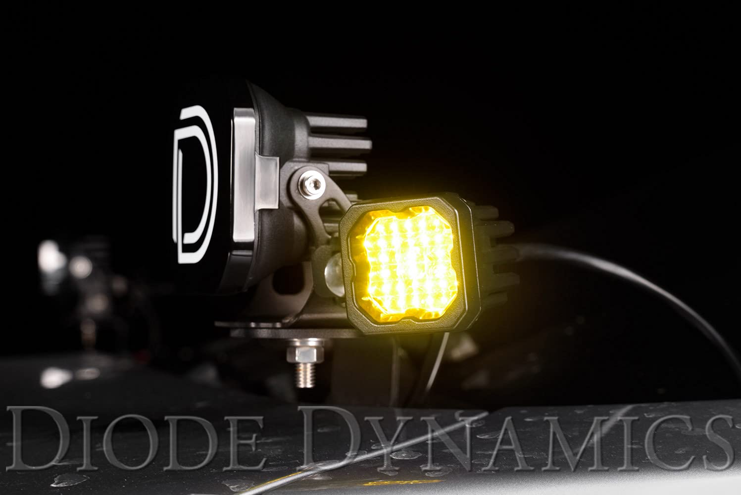 Diode Dynamics SSC1 Pro Yellow Standard LED Pod (one), Spot w/Amber Backlight