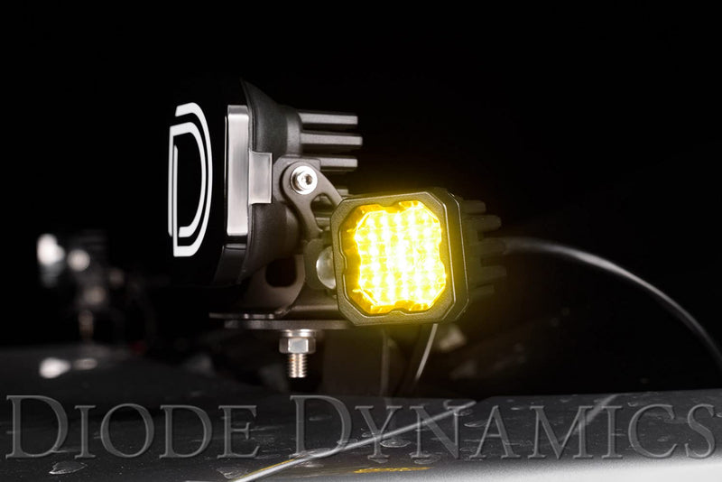 Diode Dynamics SSC1 Sport Standard Yellow LED Pod (one), Spot w/Amber Backlight