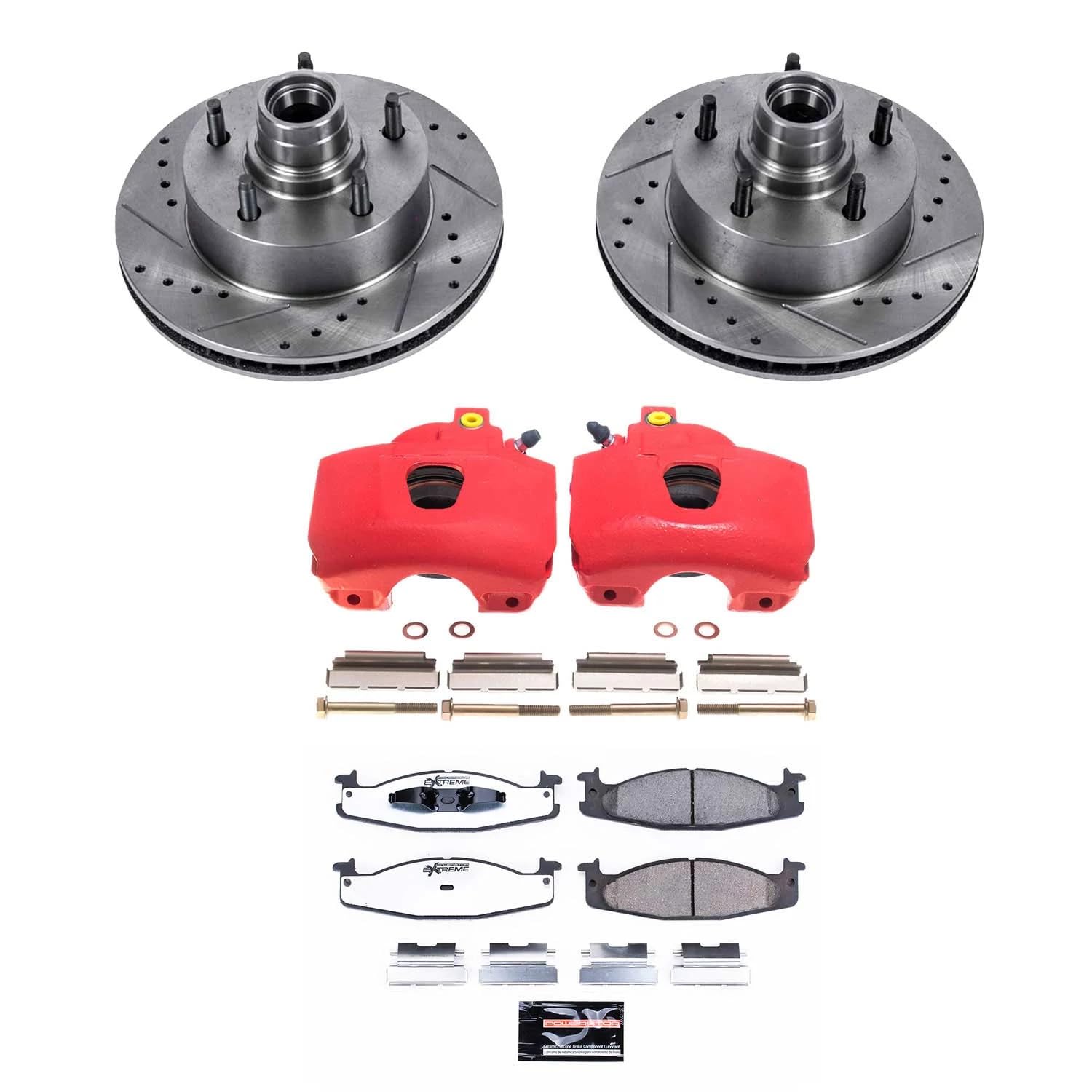 Power Stop Z36 Truck & Tow KC1831-36 Front Caliper Kit-Rotors, Carbon Ceramic Brake Pads, Calipers For Ford E-150 Econoline 1994-2001, Ford F-150 1994-1996 [Model Specific]
