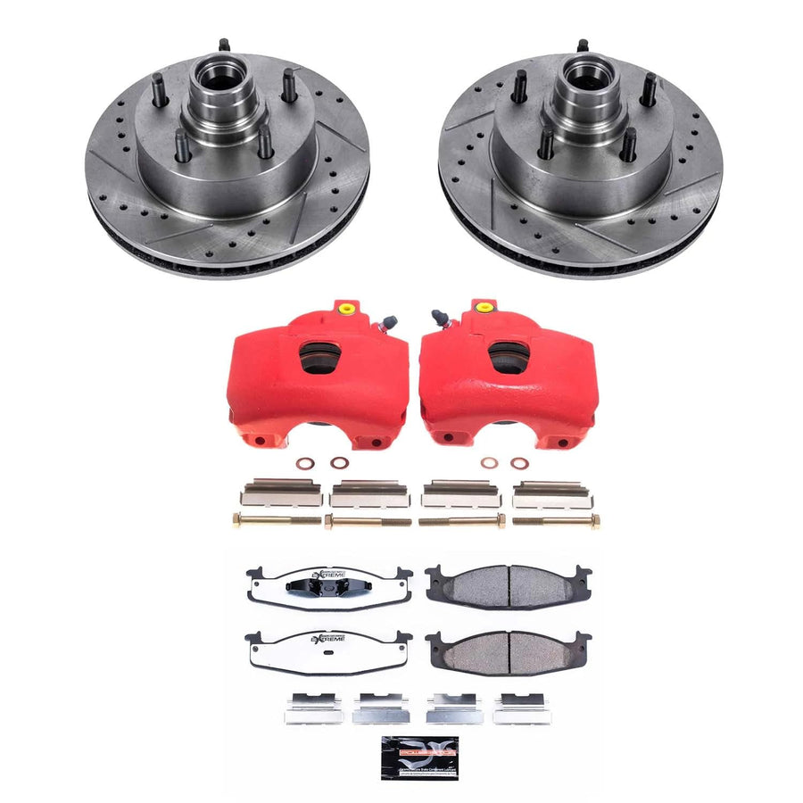 Power Stop Z36 Truck & Tow KC1831-36 Front Caliper Kit-Rotors, Carbon Ceramic Brake Pads, Calipers For Ford E-150 Econoline 1994-2001, Ford F-150 1994-1996 [Model Specific]