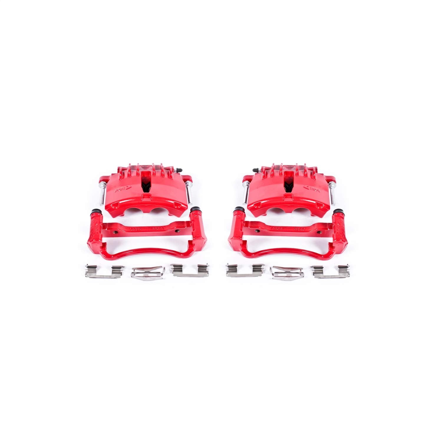 Power Stop S4722 Front Pair of High-Temp Red Powder Coated Calipers For Ford Mustang 1999-2002 [Model Specific]