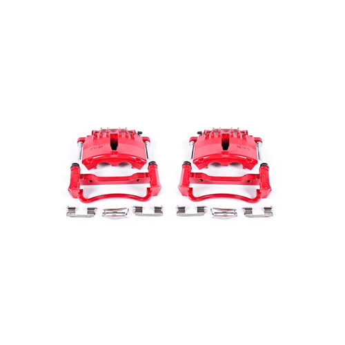 Power Stop S4722 Front Pair of High-Temp Red Powder Coated Calipers For Ford Mustang 1999-2002 [Model Specific]