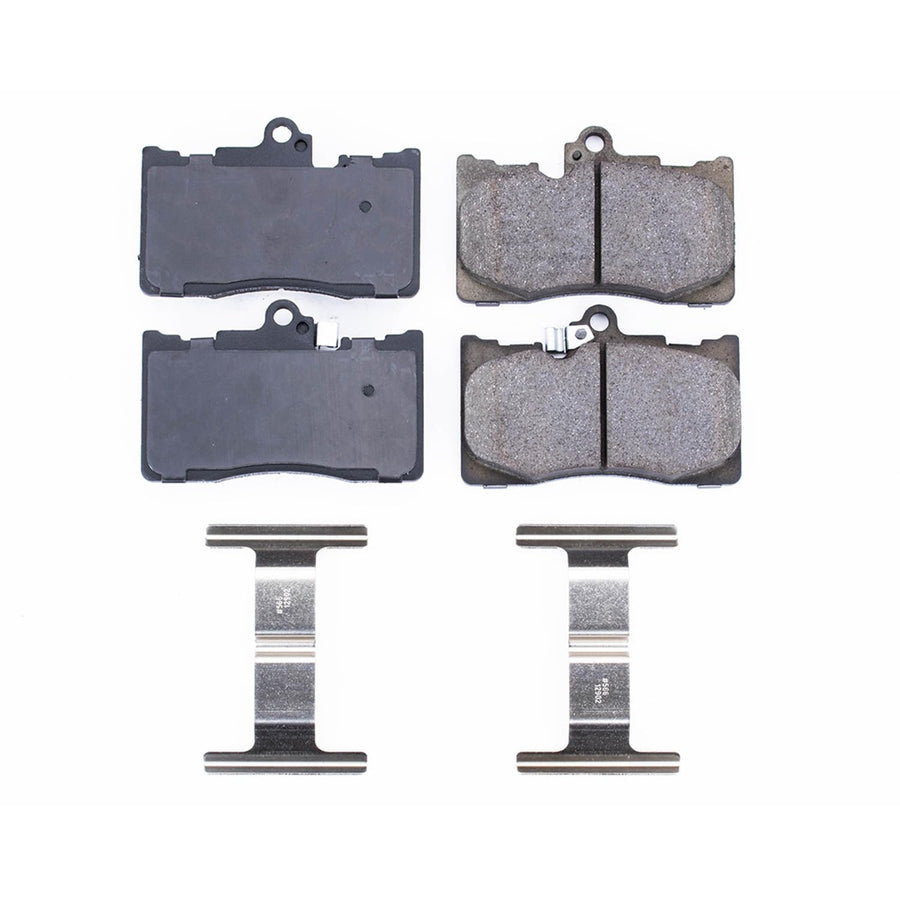 Power Stop Front Brake Kit For Lexus GS350 2007-11 |GS430 2006-07 |GS450h 2007-11 |GS450h 2017-18 |GS460 2008-11 |IS200t Lexus 2016-17 - Ceramic Brake Pads With Installation Hardware, 17-1118