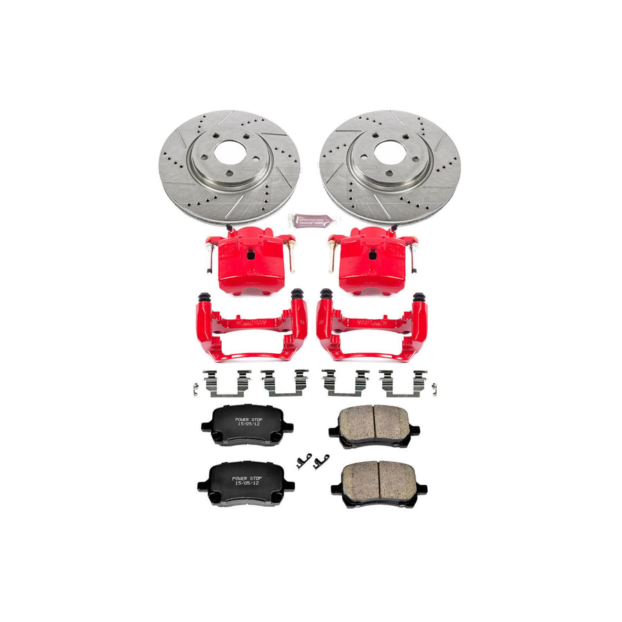 Power Stop Z23 Evolution Sport Brake Kit with Calipers For Malibu Chevrolet 2009-2012 | G6 Pontiac 2009-2010 | Aura Saturn 2009 [Vehicle Specific]