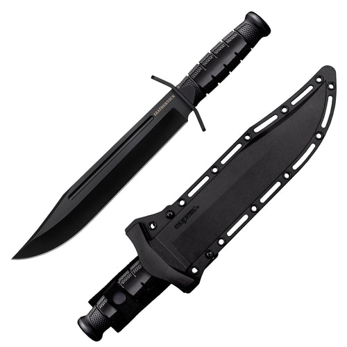 Leatherneck COLD STEEL Bowie 10.5" German D2 Razor-Sharp Blade 4.75" Kray-Ex Durable Handle Tactical Outdoor Fixed Blade Knife w/Secure-Ex Sheath
