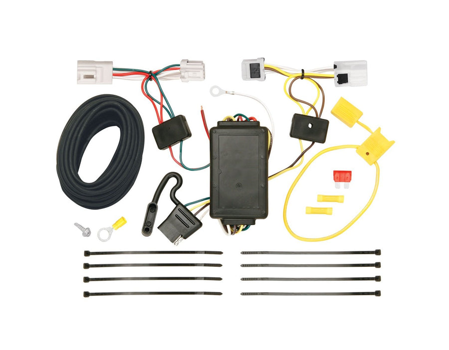 Tekonsha T-One® T-Connector Harness, 4-Way Flat, Select Compatible with Infiniti G35, G37 : Nissan Rogue, Rogue Select Black