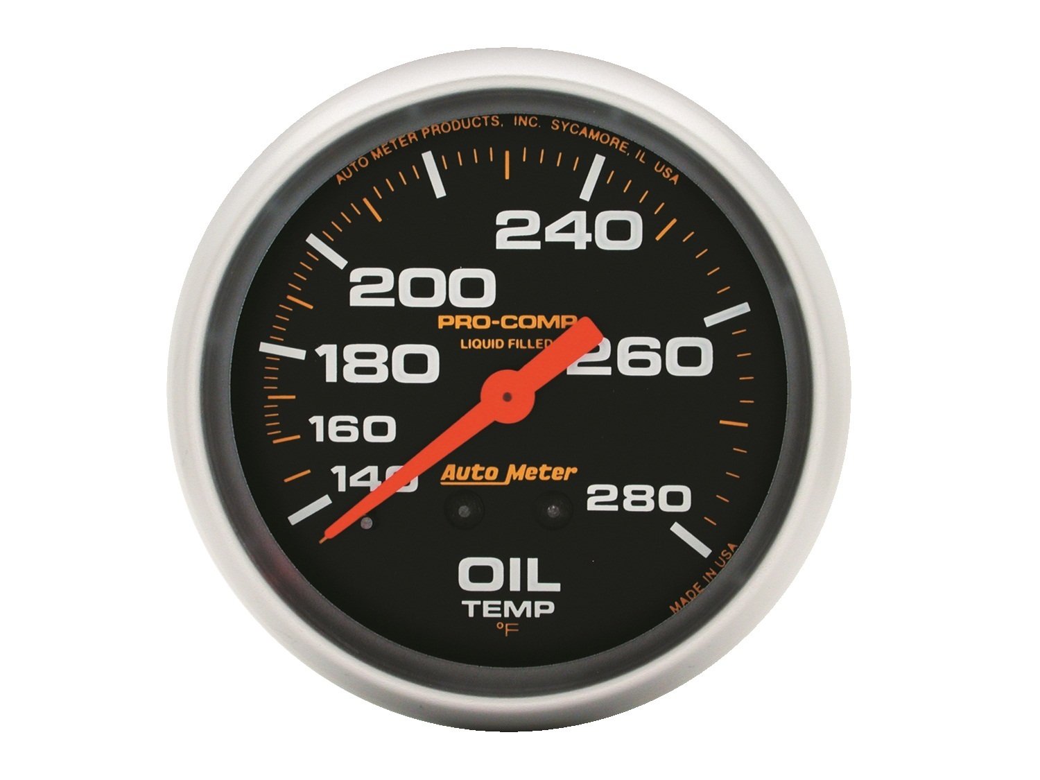 Auto Meter Pro-Comp 5443 Liquid-Filled Mechanical Oil Temperature Gauge