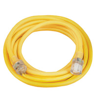 Extra Heavy Duty Southwire Extension Cord, 25Ft, 10 Gauge, 3 Conductor, Outdoor Cord, Lighted End, SJTW, Yellow, 2687SW0002
