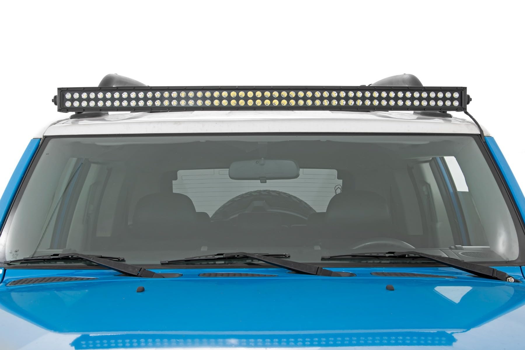 50" Rough Country Curved Dual Row LED Light Bar w/White DRL - 43,200 Lumens Cree LEDs, 480W Spot/Flood Combo, Off-Road Waterproof Lighting