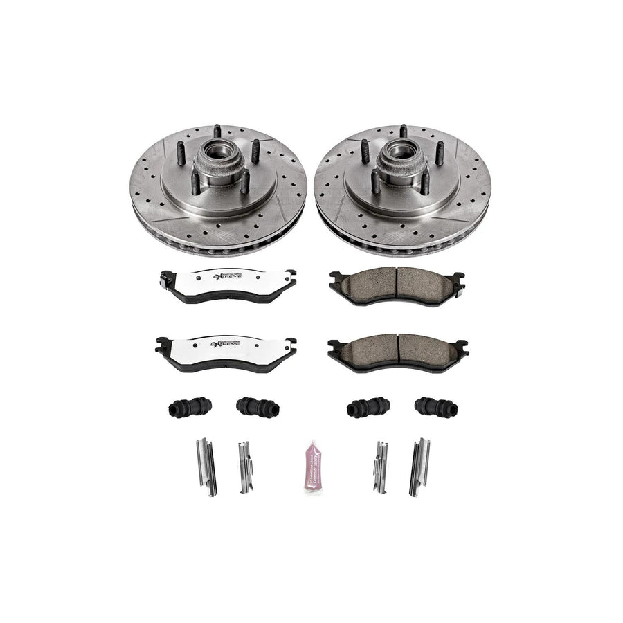 Power Stop K1916-36 Z36 Truck & Tow Front Brake Kit, Carbon Fiber Ceramic Brake Pads and Drilled/Slotted Brake Rotors For Expedition, F-150, F-150 Heritage, Navigator [Model Specific]