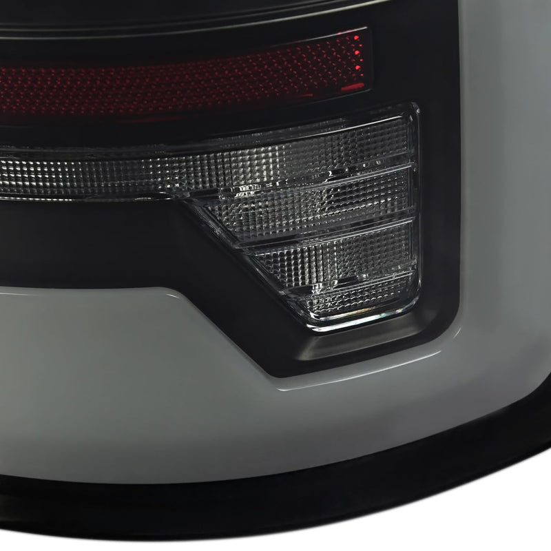 Black Smoke Tail Lights w/White LED SPEC-D TUNING Compatible with 2007-2008 Dodge Ram 1500/2500 / 3500, Left + Right Pair Assembly