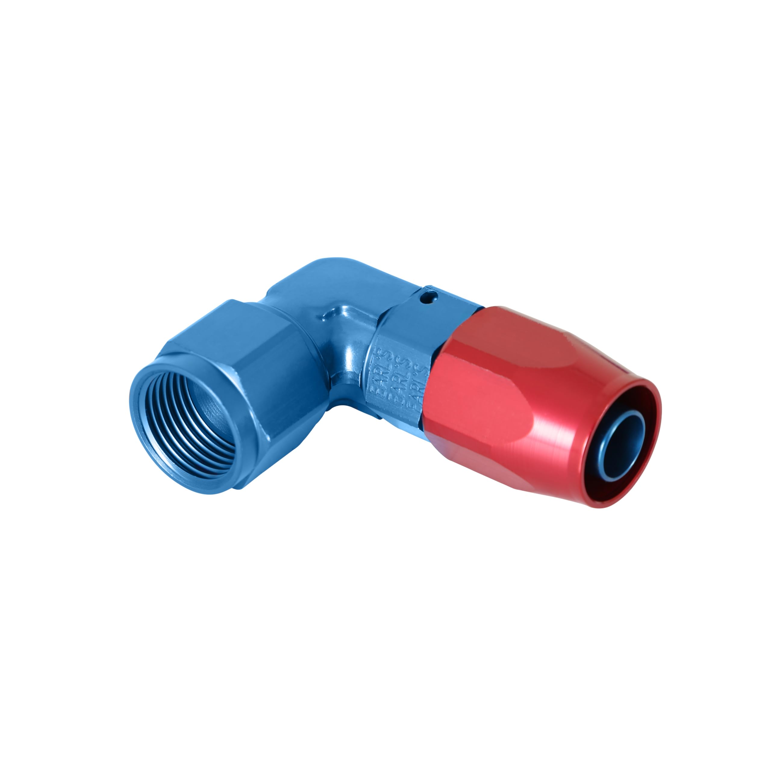 Earl's 90 Degree Swivel-Seal® Hose End -8 AN - Red/Blue - Clamshell Package 809008ERLP