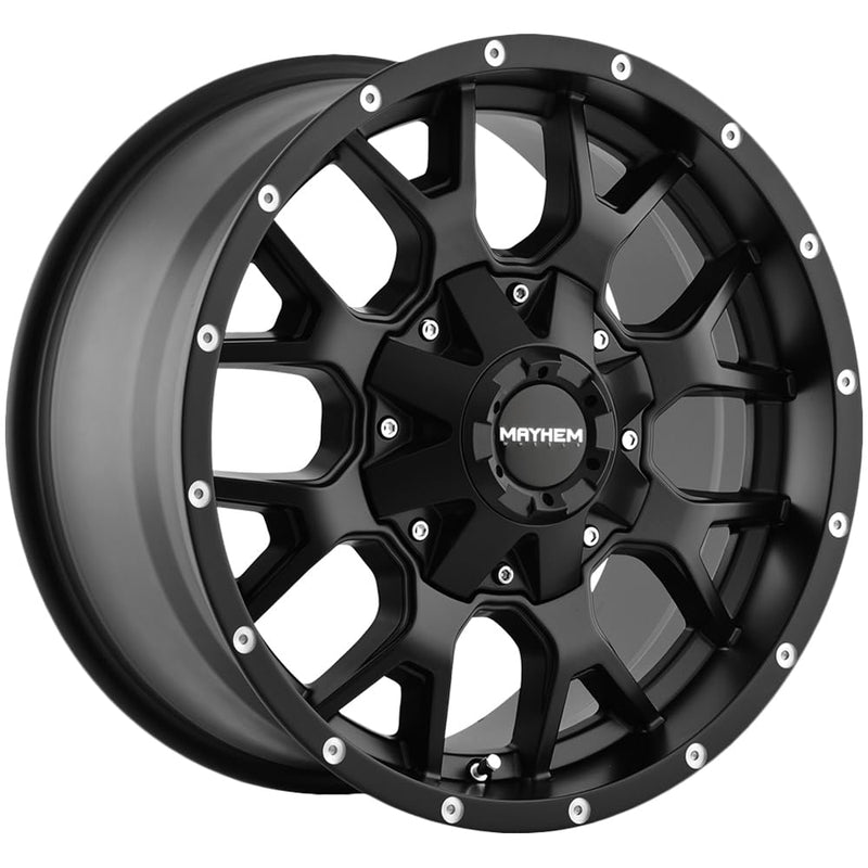Warrior Mayhem 8015 Matte Black Wheel Finish (20 x 9. inches /6 x 139 mm, 0 mm Offset)