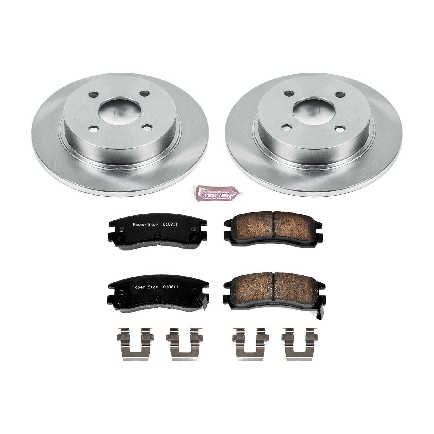 Power Stop KOE7752 Rear Replacement Brake Kit-OE Brake Rotors & Ceramic Brake Pads For SC, SC1, SC2, SL, SL1, SL2, SW1, SW2 [Model Specific]
