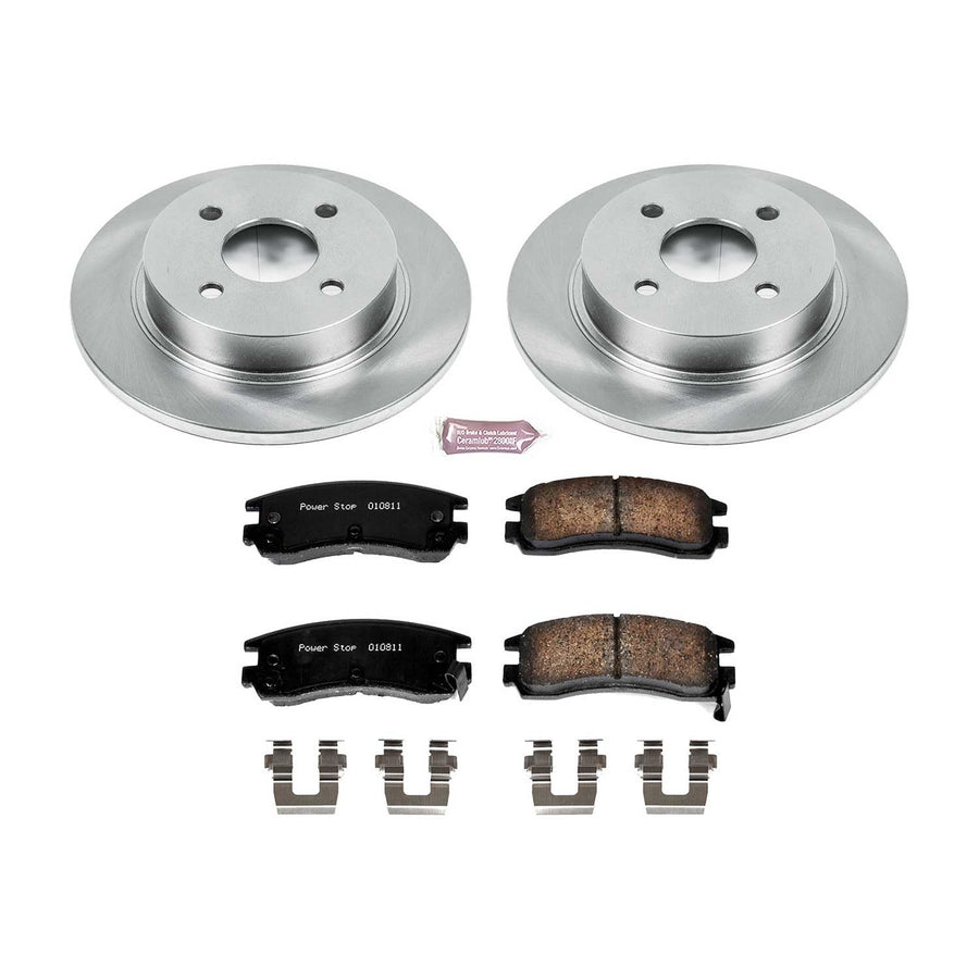 Power Stop KOE7752 Rear Replacement Brake Kit-OE Brake Rotors & Ceramic Brake Pads For SC, SC1, SC2, SL, SL1, SL2, SW1, SW2 [Model Specific]