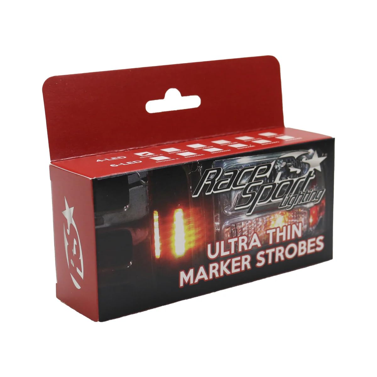 Race Sport 6-LED RS70016W-A Ultra Slim Flush Mount 19-Flash Pattern Marker Strobe Light (White/Amber)