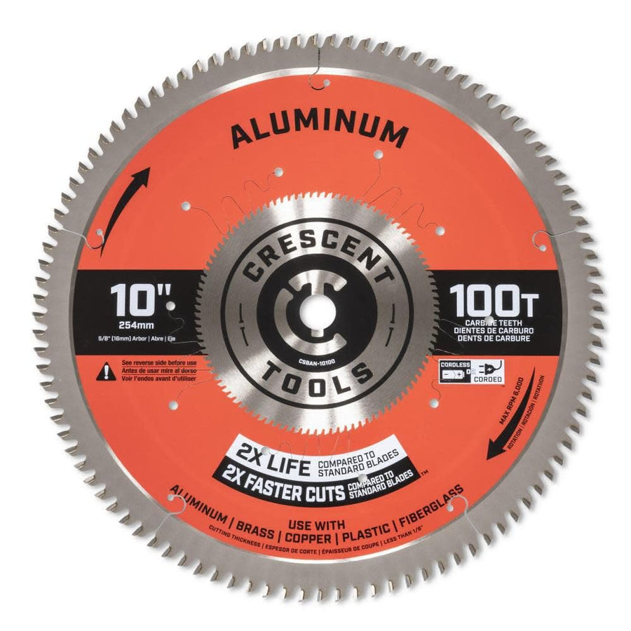 Crescent Circular Saw Blade Apex 10'' X 100 Tooth Thin Aluminum