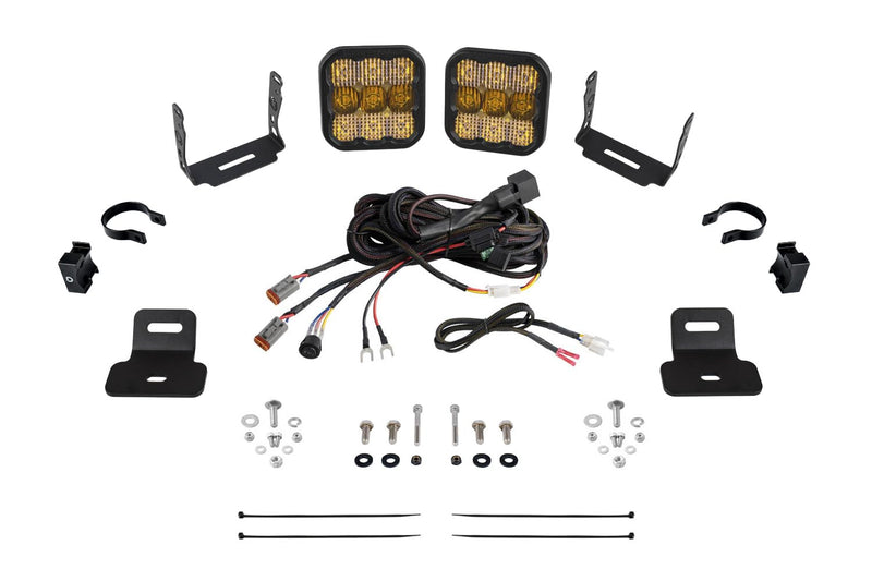 Stage Series Diode Dynamics A-Pillar Pod Kit compatible with Can-Am Maverick X3 2017-2025, SS5 Sport Yellow Combo