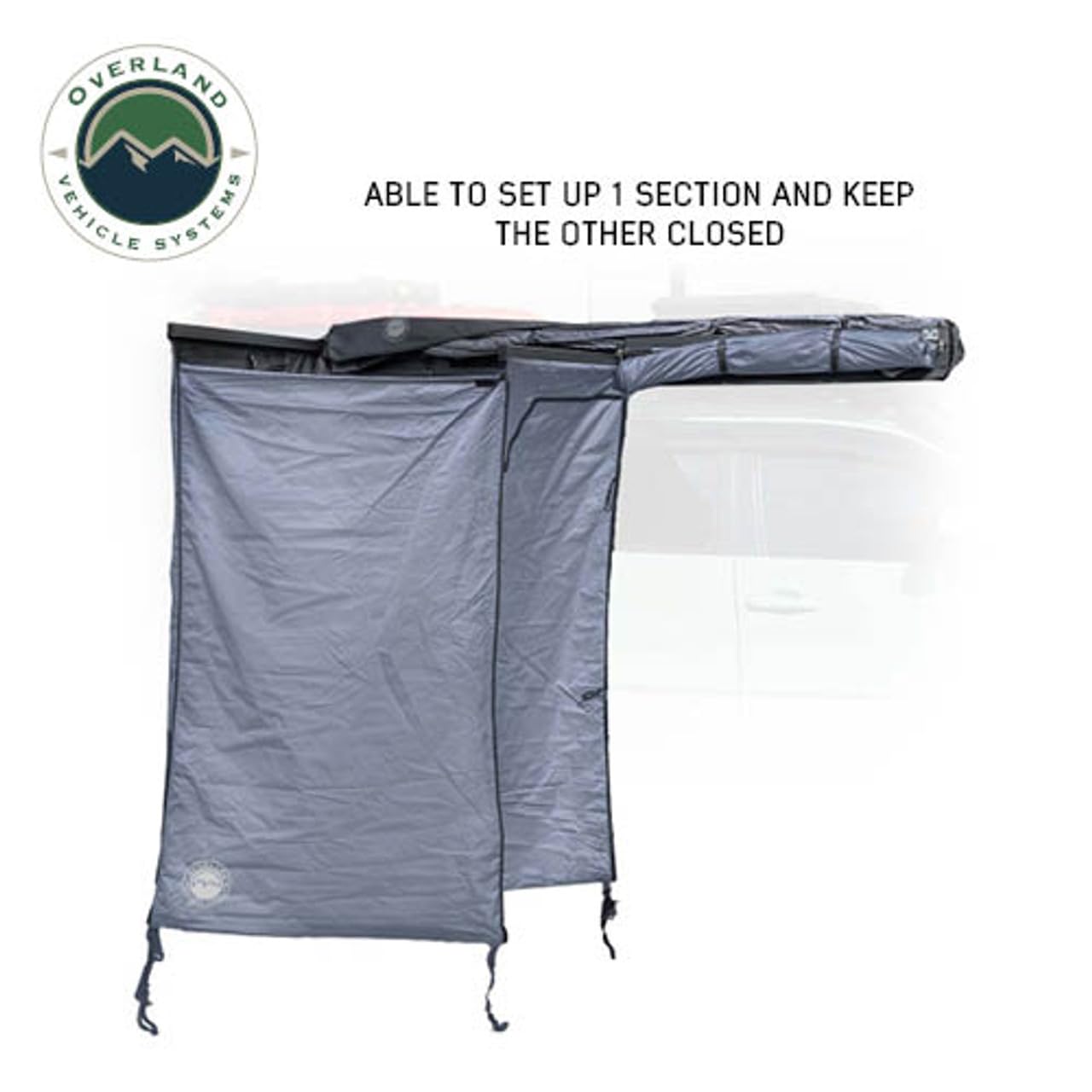 Overland Vehicle Systems Nomadic HD Shower & Privacy Room with Roof - Double Person Quick Deploying - 420D Oxford Rip Stop Fabric - for Car, Truck, SUV, and Trailer - Universal Fitment
