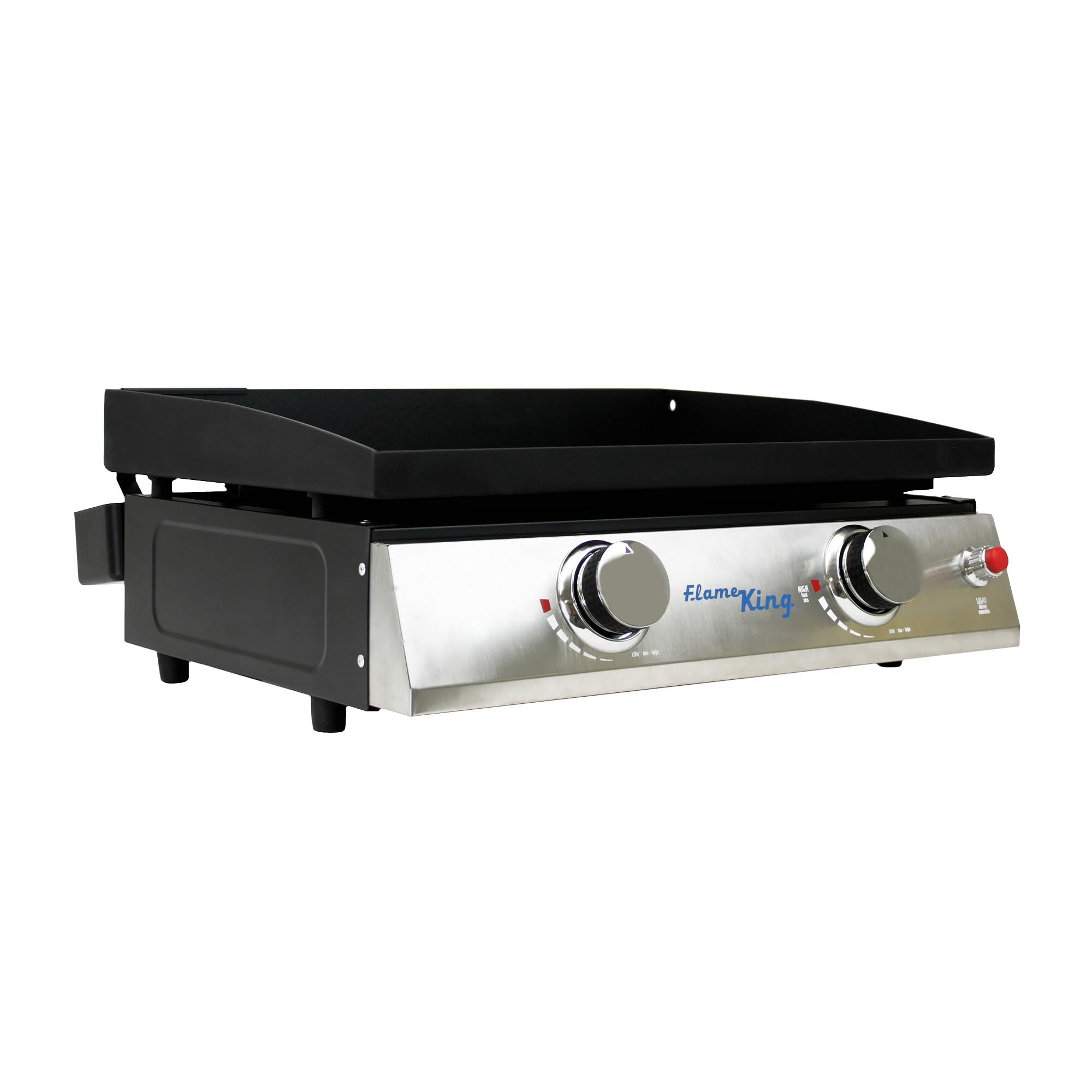 22-inch Flame King Double Burner Flat Top Griddle for Outdoor BBQ Grill, Portable Propane Gas Griddle for Camping and Tailgating