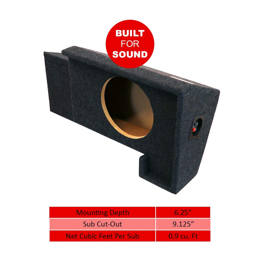 Bbox A101-10CP 10" Single Sealed Carpeted Subwoofer Enclosure - Fits 1988 - 1998 Chevrolet / GMC Full Size Pickup Extended Cab