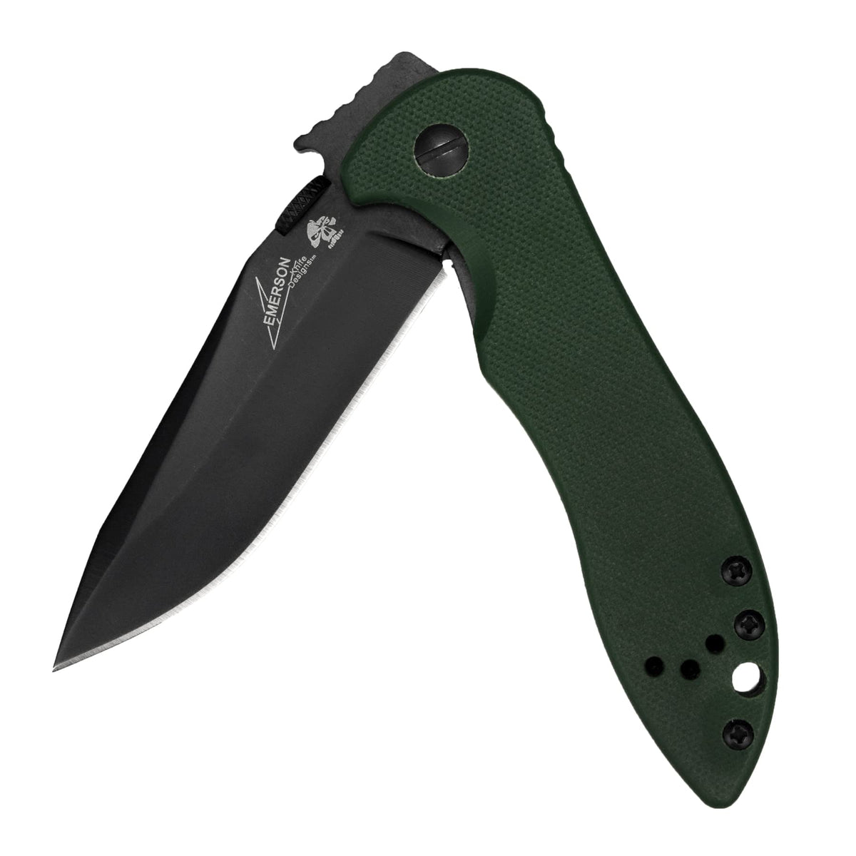 Kershaw CQC-5K Emerson Pocket Knife, 3” Stainless Steel Blade with Manual Opening, G-10 Handle with Reversible Pocketclip and Liner Lock, Small Folding Knife