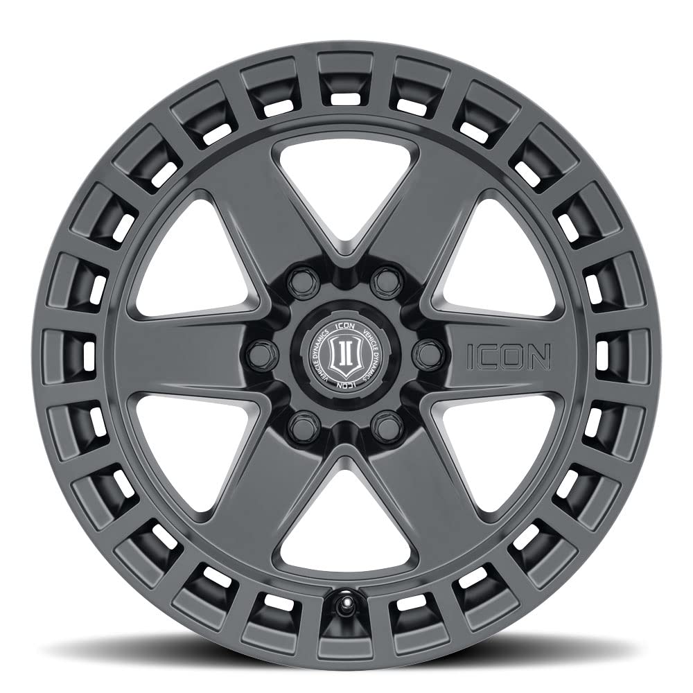 Raider ICON Alloys, Satin Black, 17 x 8.5/6 x 135, 6mm Offset, 5" BS, 3417856350SB