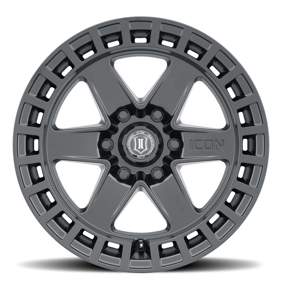 Raider ICON Alloys, Satin Black, 17 x 8.5/6 x 135, 6mm Offset, 5" BS, 3417856350SB