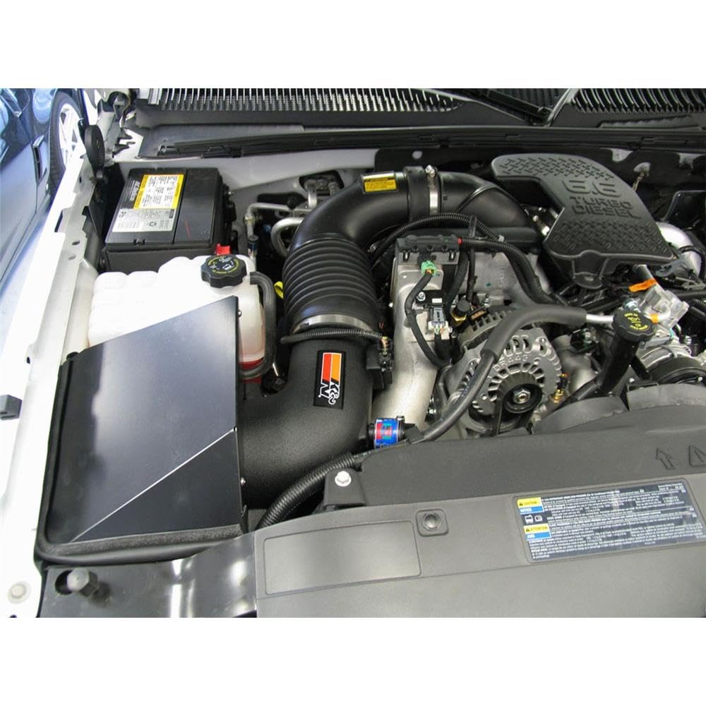 Cold Air Intake System K&N: High-Flow Air-Filter, Increase Performance & Horsepower: Compatible with 2005-2007 CHEVROLET Silverado 2500; Silverado 3500; Sierra 2500; Sierra 3500; 57-3000