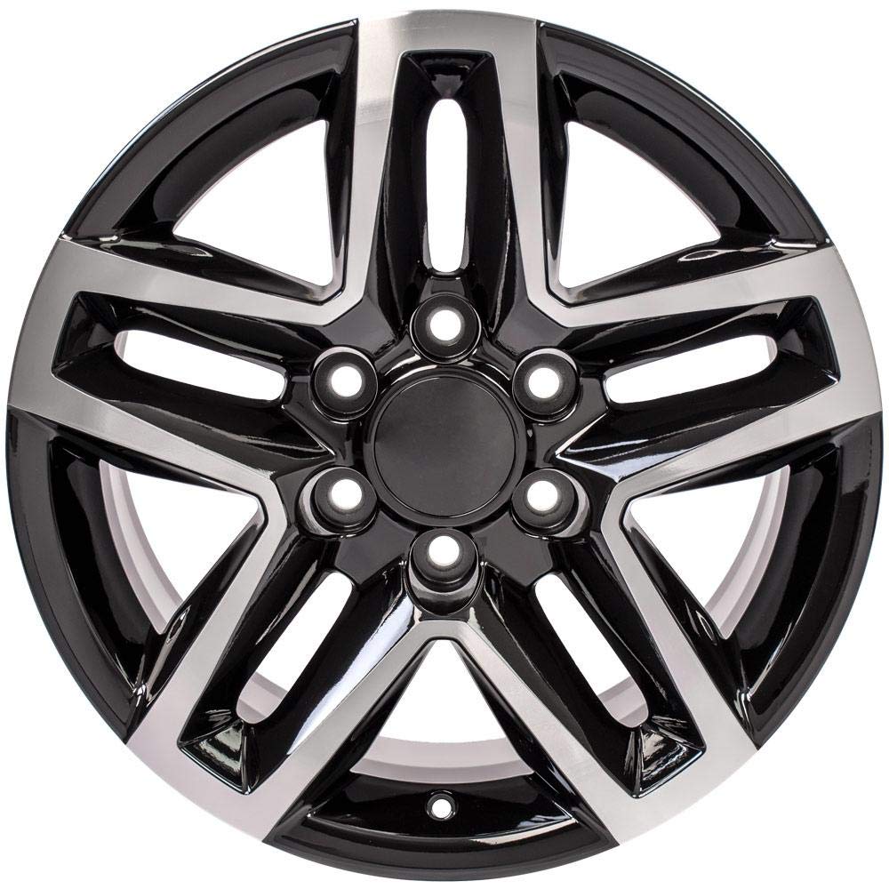 18 Inch OE Wheels CV34B Rim Fits Silverado 1500 Trail Boss Style 6x139.7 18x8.5 Gloss Black Machined - Hollander 5911 (1)