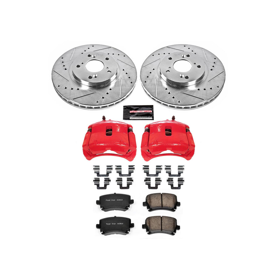 Power Stop Z23 Evolution KC2299 Front Brake Caliper Kit- Brake Rotors, Brake Pads, Brake Calipers For Acura MDX 2001-2002, Honda Odyssey 1999-2004 [Model Specific]