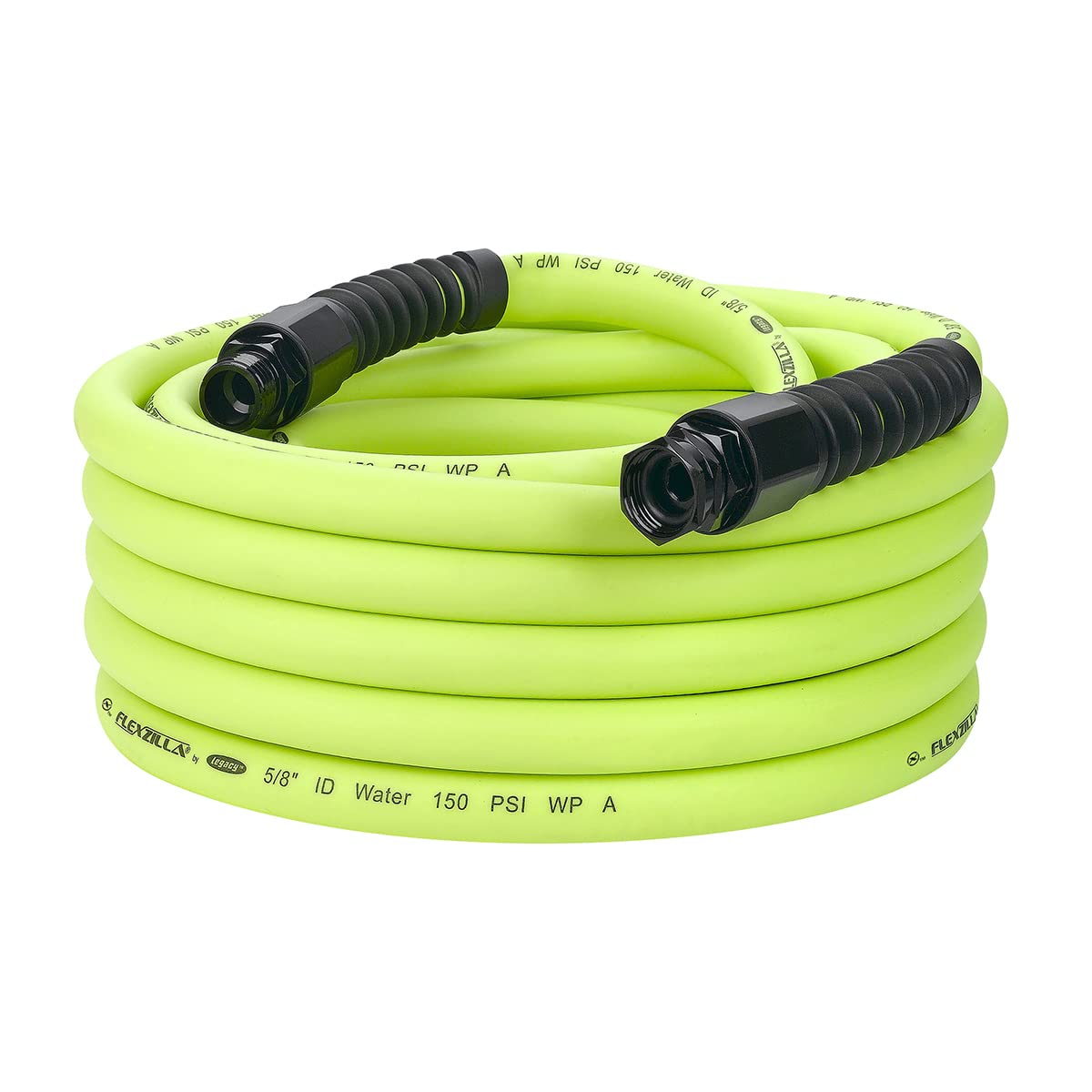 Pro Flexzilla Water Hose with Reusable Fittings, 5/8 in. x 50 ft., Heavy Duty, Lightweight, ZillaGreen - HFZWP550-E