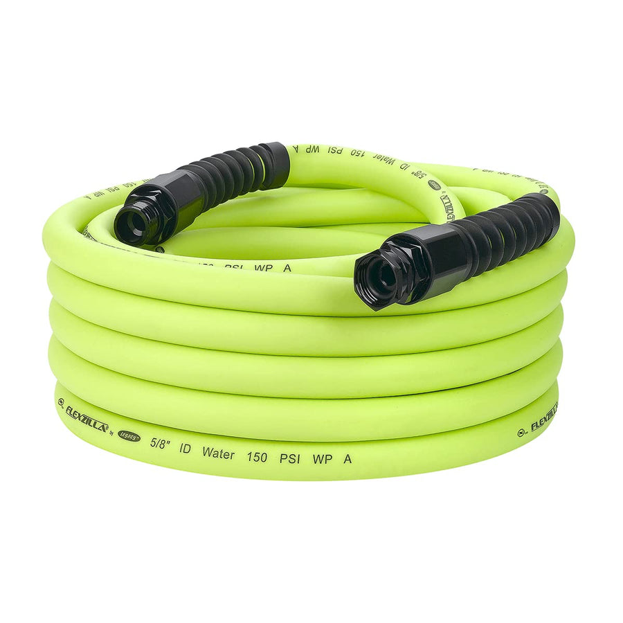 Pro Flexzilla Water Hose with Reusable Fittings, 5/8 in. x 50 ft., Heavy Duty, Lightweight, ZillaGreen - HFZWP550-E