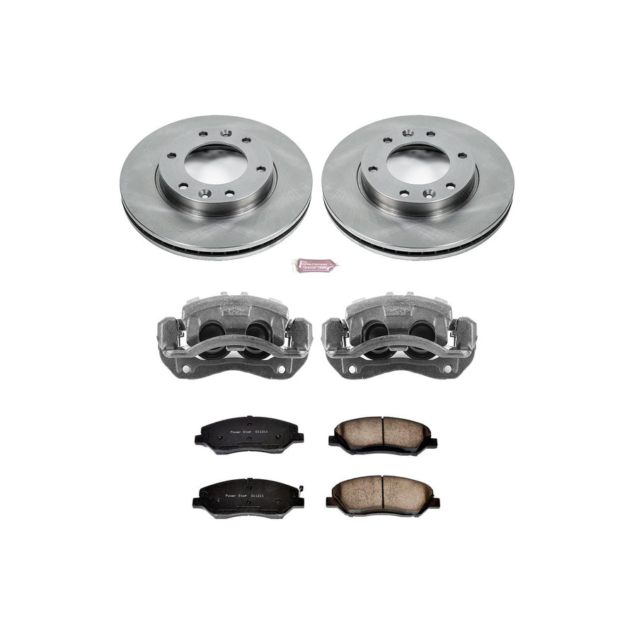 Power Stop KCOE4664 Replacement Autospeciality Front Caliper Kit- OE Rotors, Ceramic Brake Pads, Calipers