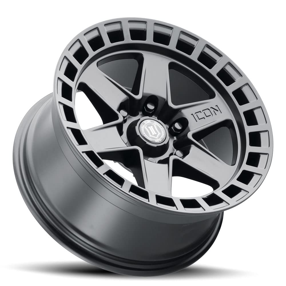Raider ICON Alloys, Satin Black, 17 x 8.5/6 x 5.5, 0mm Offset, 4.75" BS, 3417858347SB