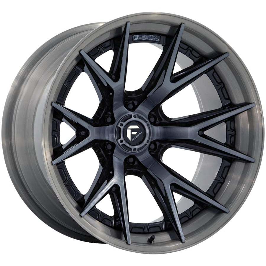 FUEL OFF-ROAD FC402 20X9 CATALYST 6X5.5 5.79 20mm GLOSS BLACK WITH BRUSHED GRAY TINT FACE & LIP - FC402BT20906820