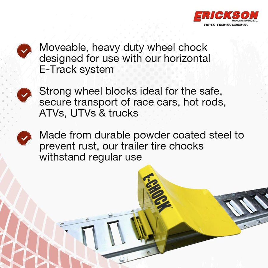 E-Track Erickson Moveable Wheel Chock,1 pk