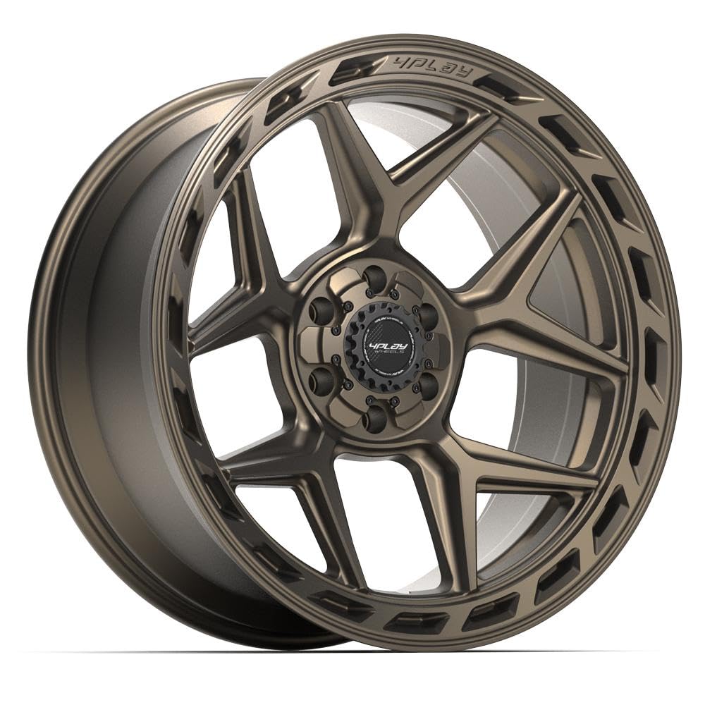 22 Inch 4PLAY Wheels Rim 4P55 Fits 6x135 & 6x139.7 22x10 Satin Bronze (1)