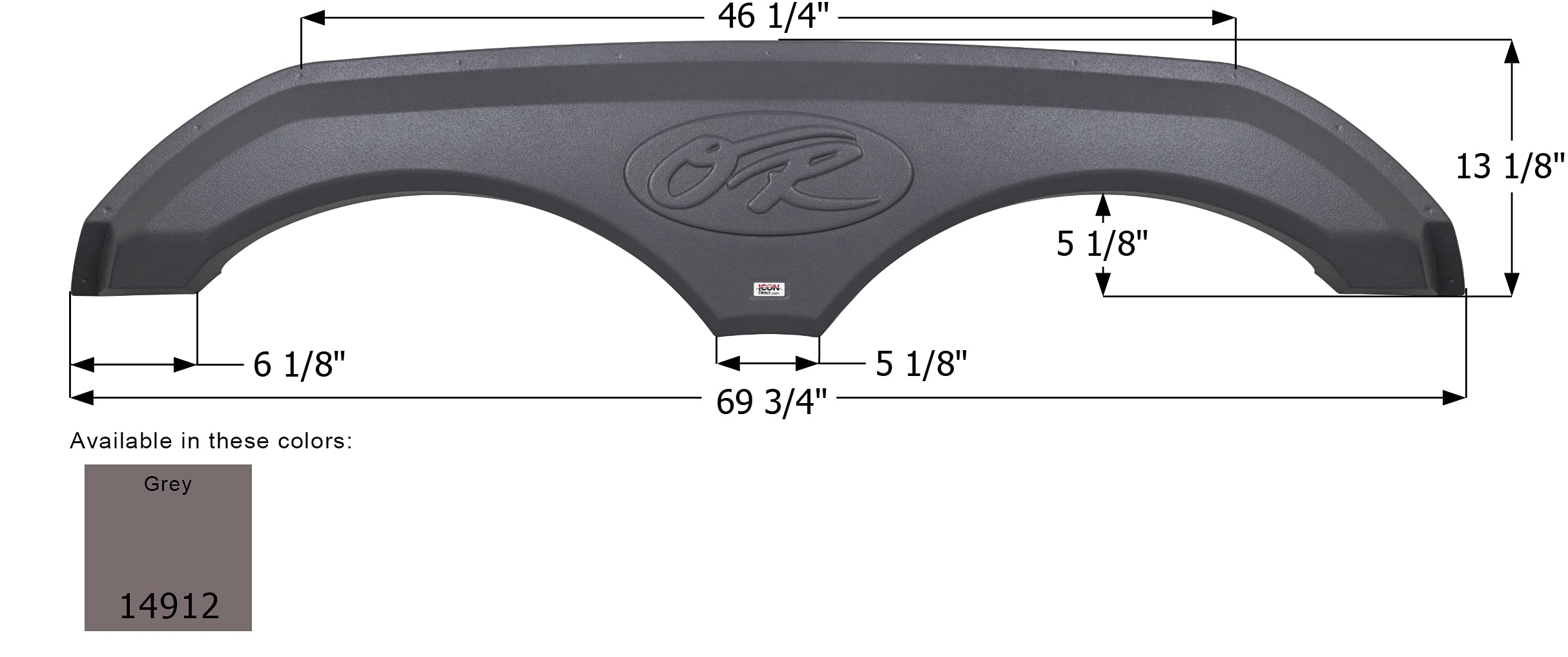 Fender Skirt ICON 14912, Tandem, Open Range RV, FS4912, Grey