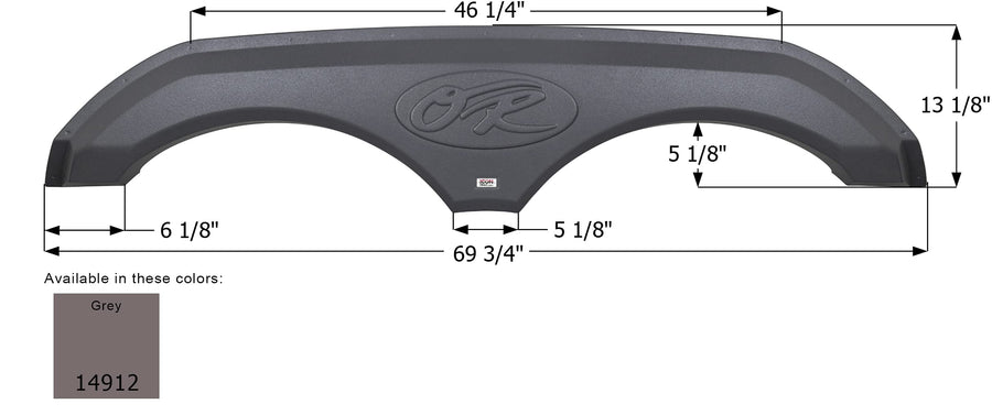 Fender Skirt ICON 14912, Tandem, Open Range RV, FS4912, Grey
