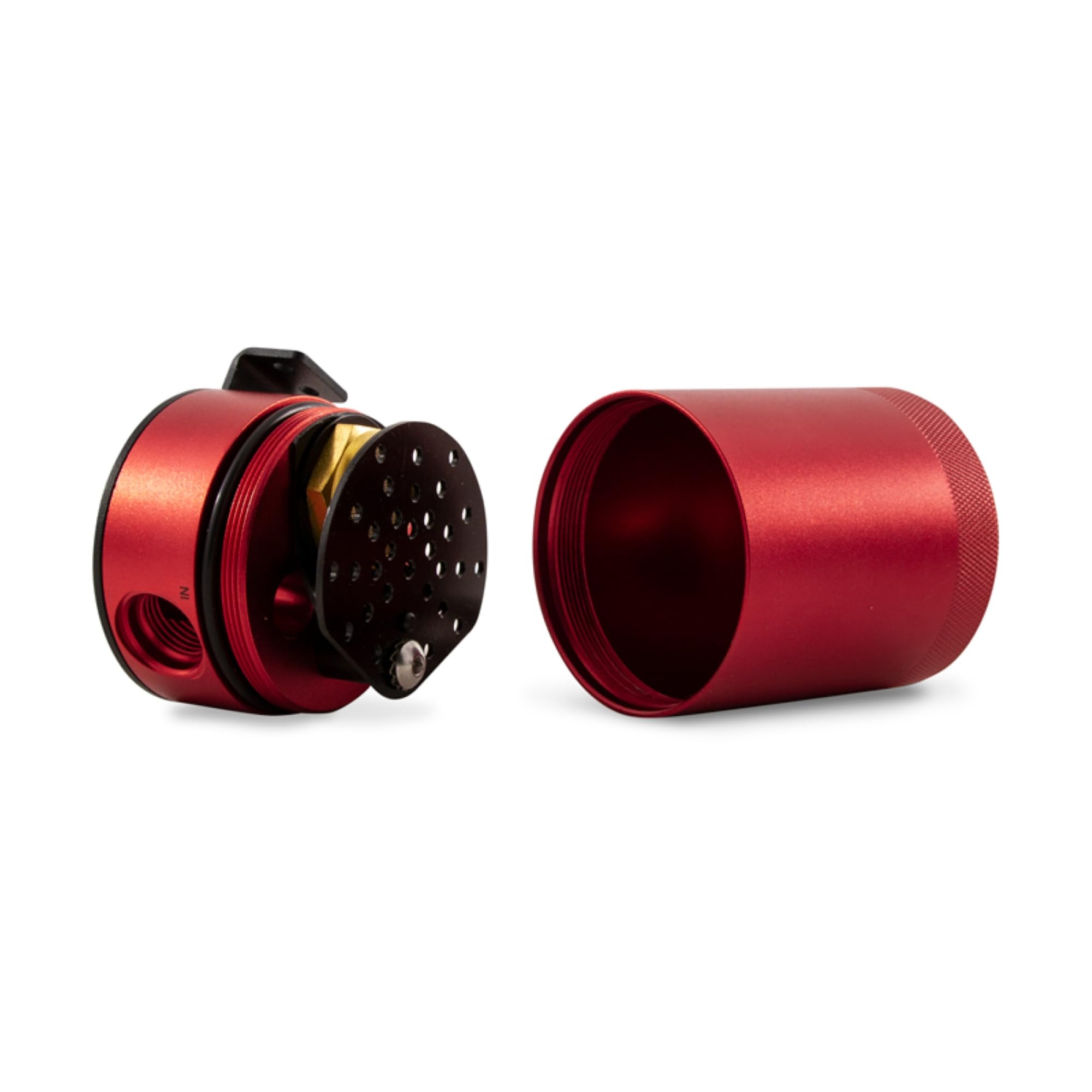 Mishimoto Compact Baffled Oil Catch Can, 3-Port, MMBCC-CBTHR-RD Red