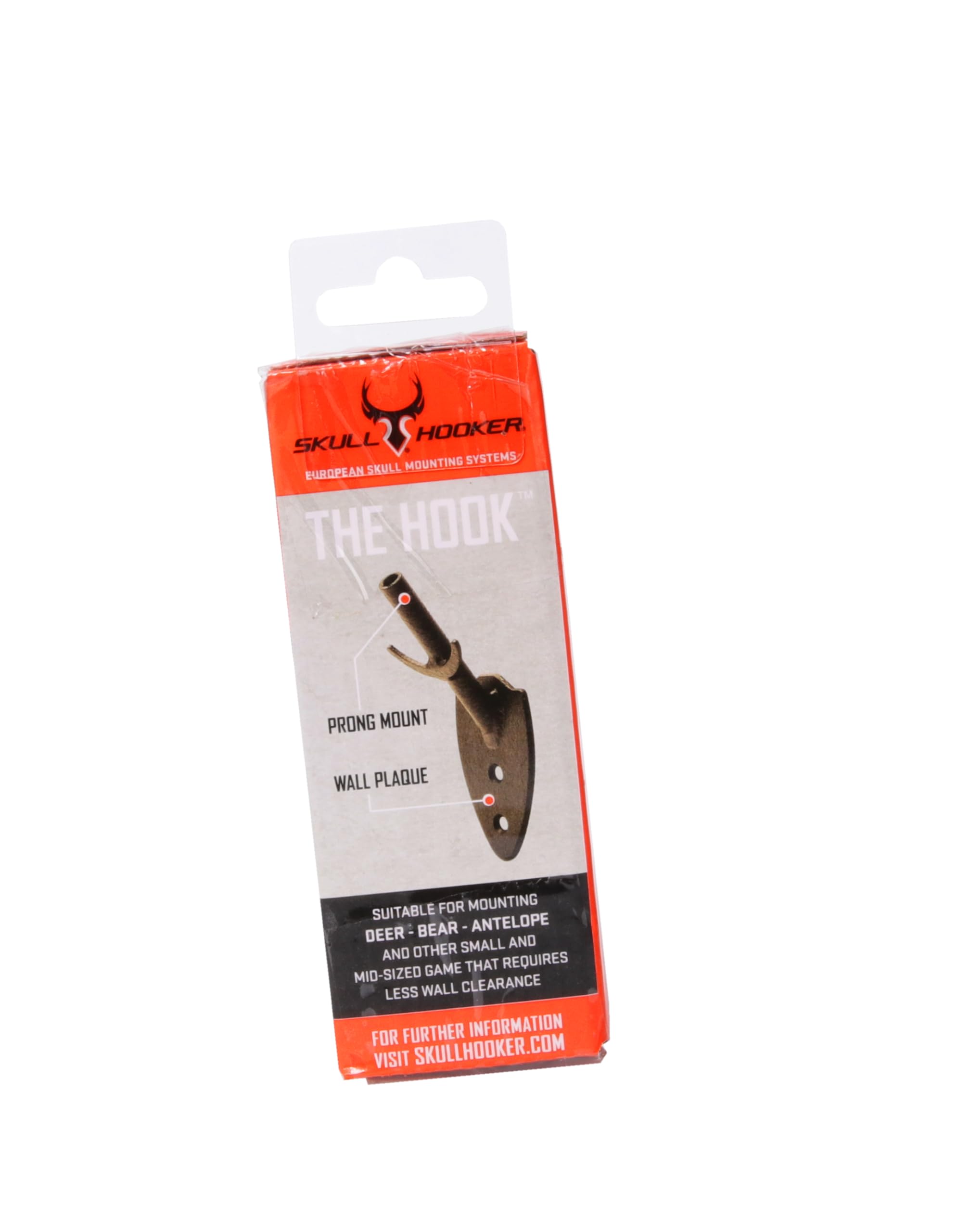 Skull Hooker Big Game Hook Powder-Coated Steel Flush Display Wall Mount, Mounts Bear, Deer & Antelope Specie Skulls, Brown