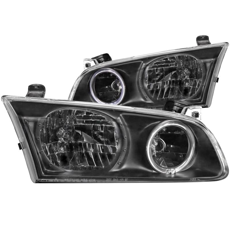 Crystal Headlight Set ANZO USA w/LED Halo-Black 121123