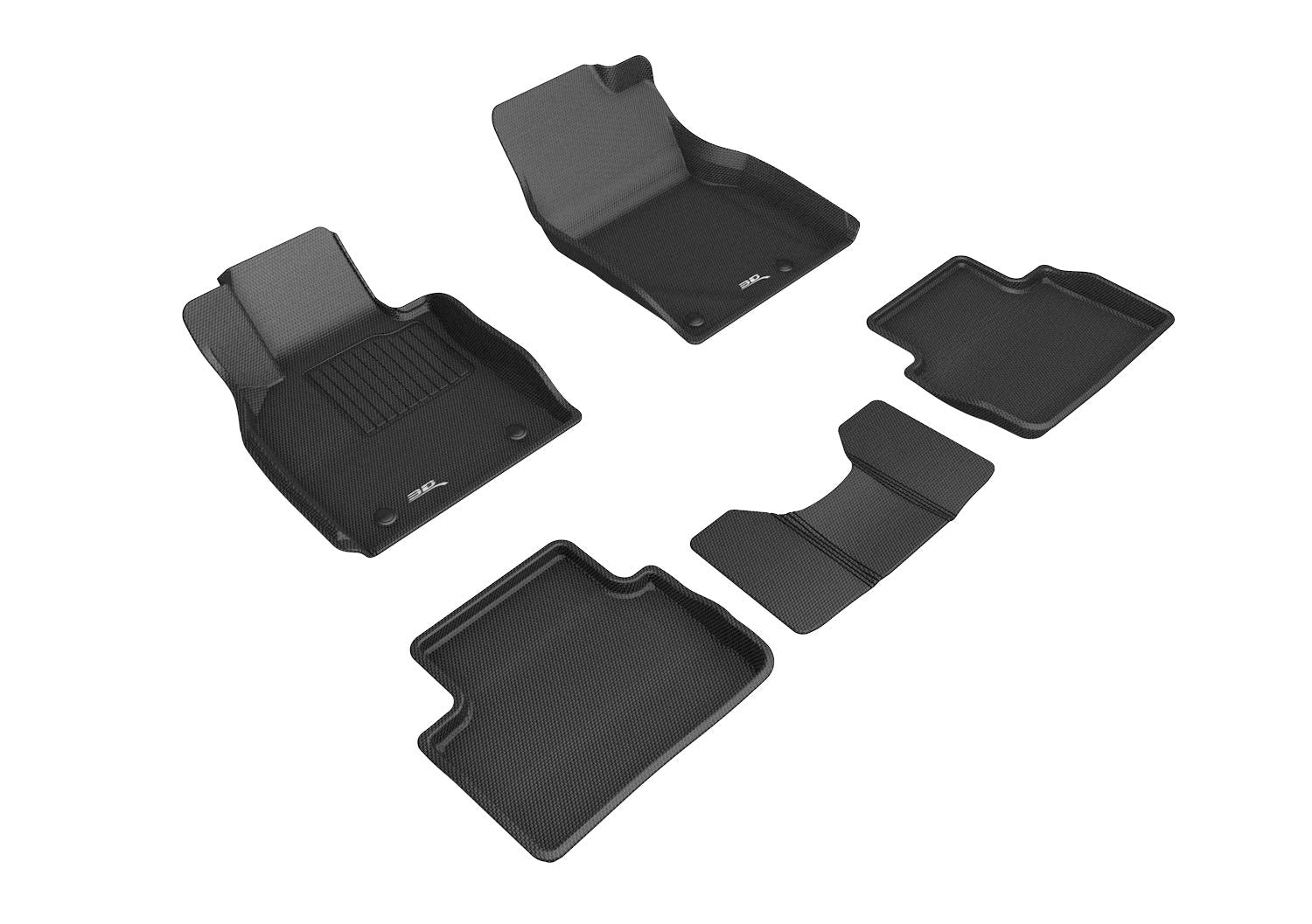 Kagu Floor Mat (Black) 3D MAXpider Compatible with Mazda Mazda3 2019-2025 / Cx-30 2020-2025 - Full Set