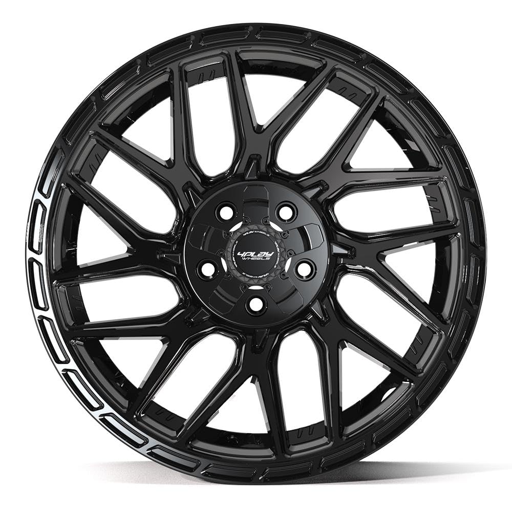 4PLAY Wheels 20 Inch Rim 4PS28 Fits 5x127 & 5x139.7 20x9 Gloss Black Brushed with Tinted Clear (1)