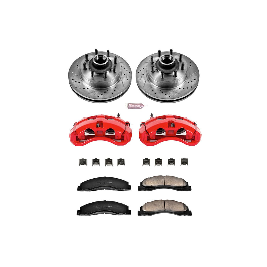 Power Stop Z23 Evolution Sport Performance Brake Kit 1-Click with Caliper For Ford E-150, Ford E-250, Ford E-350 Super Duty, Ford E-350 Super Duty, Ford E-450 Super Duty [Model Specific]