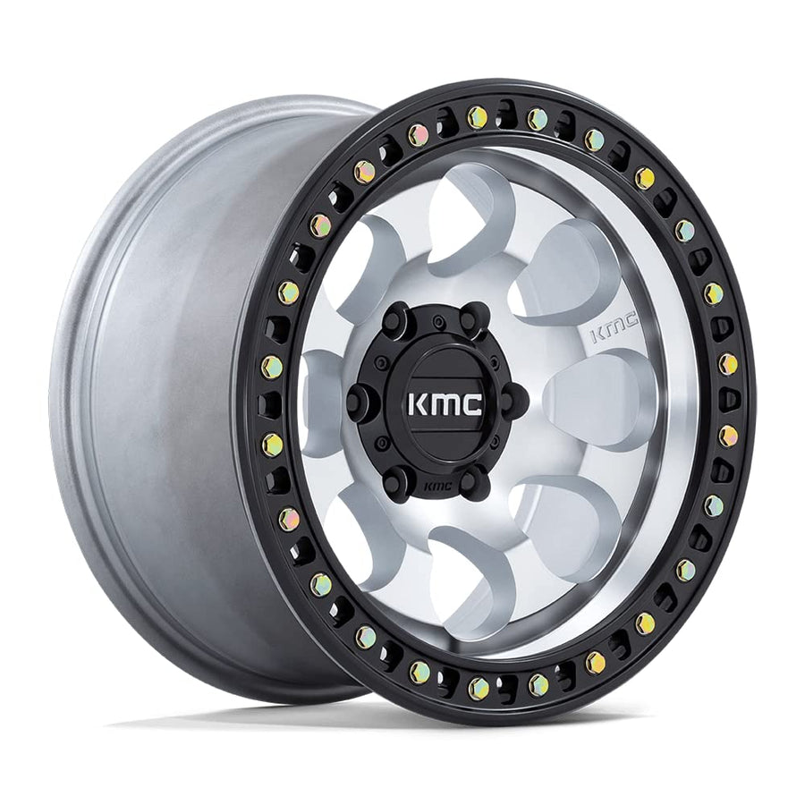 KMC Wheels 17X8.5 RIOT SBL 6X5.55.14 10mm MACHINED WITH SATIN BLACK LIP - KM550DB17856810