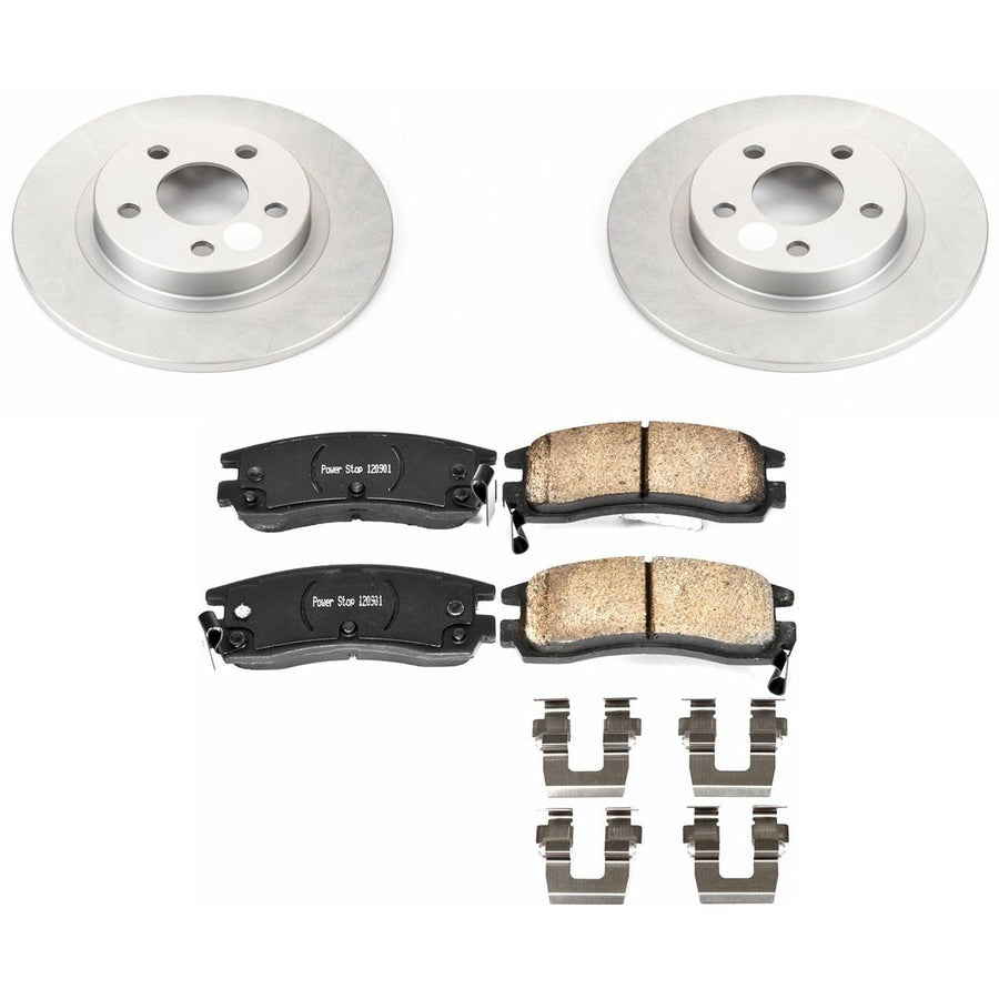 Coated Power Stop CRK1566 Brake Rotor & Ceramic Brake Pads- rear