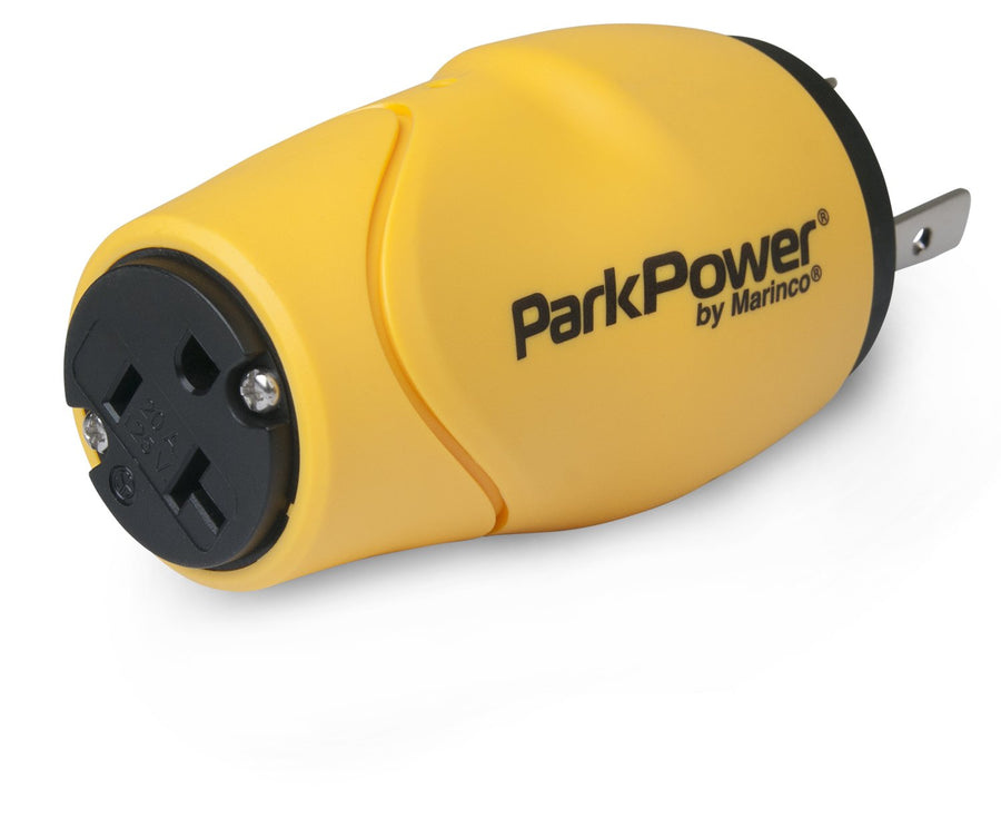 S30-15RV ParkPower by Marinco One Piece Adapter 15/20A 125V Straight Blade Connector & 30A 125V Locking Plug