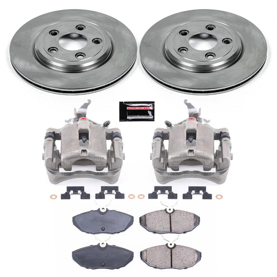Power Stop KCOE1361A Replacement Autospeciality Rear Caliper Kit- OE Rotors, Ceramic Brake Pads, Calipers For Lincoln LS 2003-2006 [Model Specific]